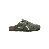 Zoccoli in Suede 'Wavey' — Verde Militare