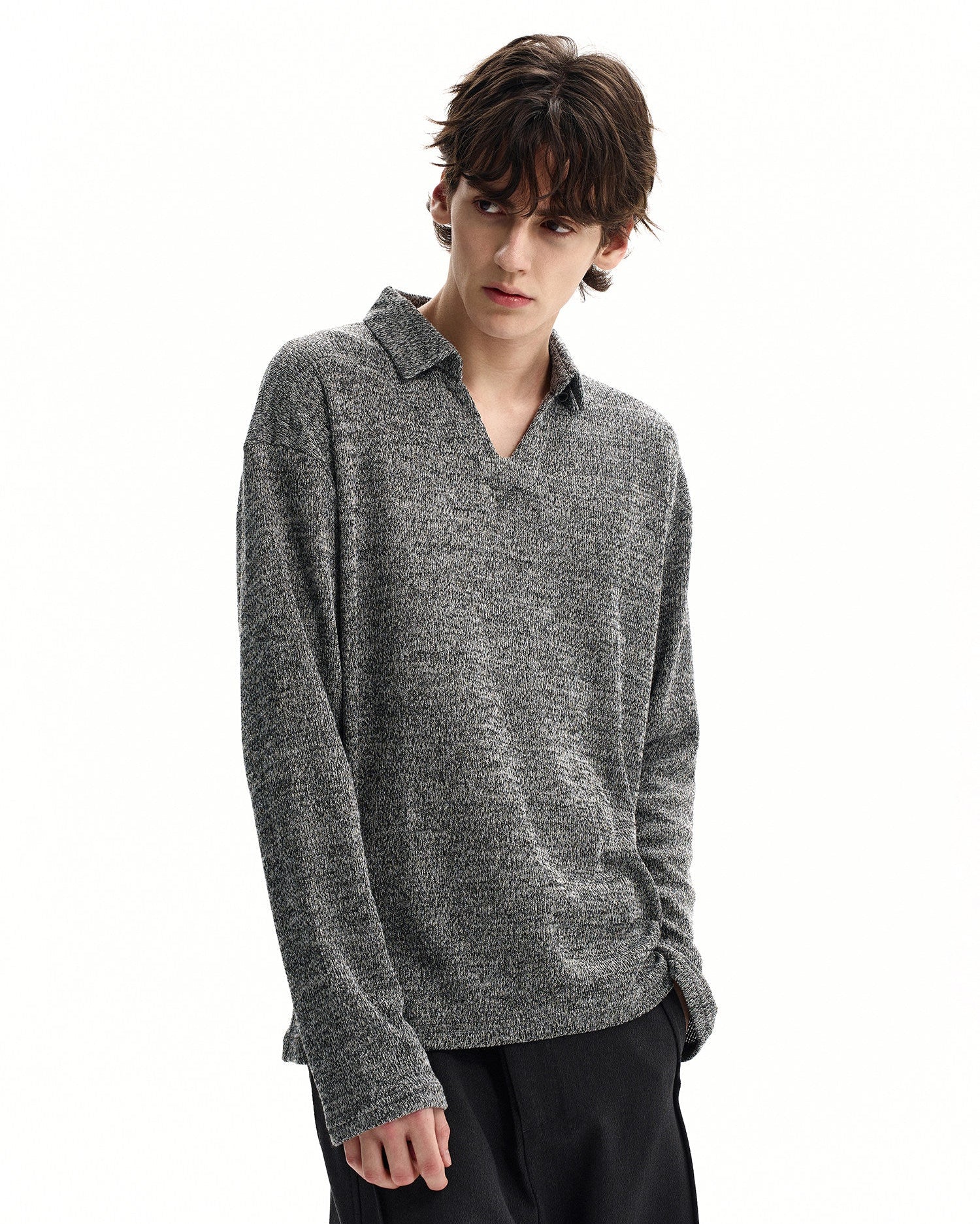 Maglione Polo Knit Misto Lana