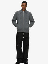 Maglione in Maglia Vintage Floreale con Zip 'Wheat Ear' — Vista 3