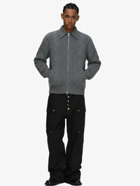 Maglione in Maglia Vintage Floreale con Zip 'Wheat Ear' — Vista 3