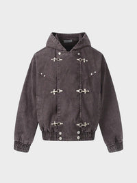 Giacca in Denim con Alamari — Vista 5