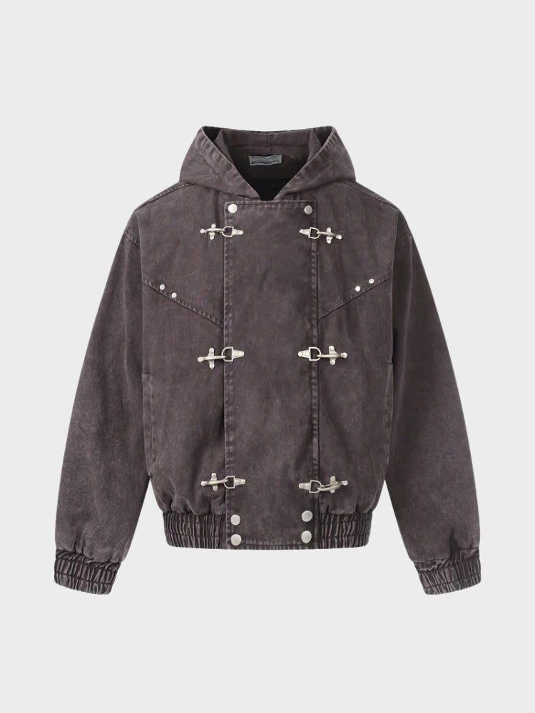 Giacca in Denim con Alamari — Vista 5