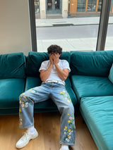 Jeans Washed Baggy in Denim 'Flower' — Vista 2