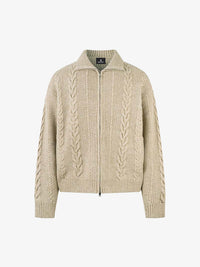 Maglione in Maglia Vintage Floreale con Zip 'Wheat Ear' — Vista 2