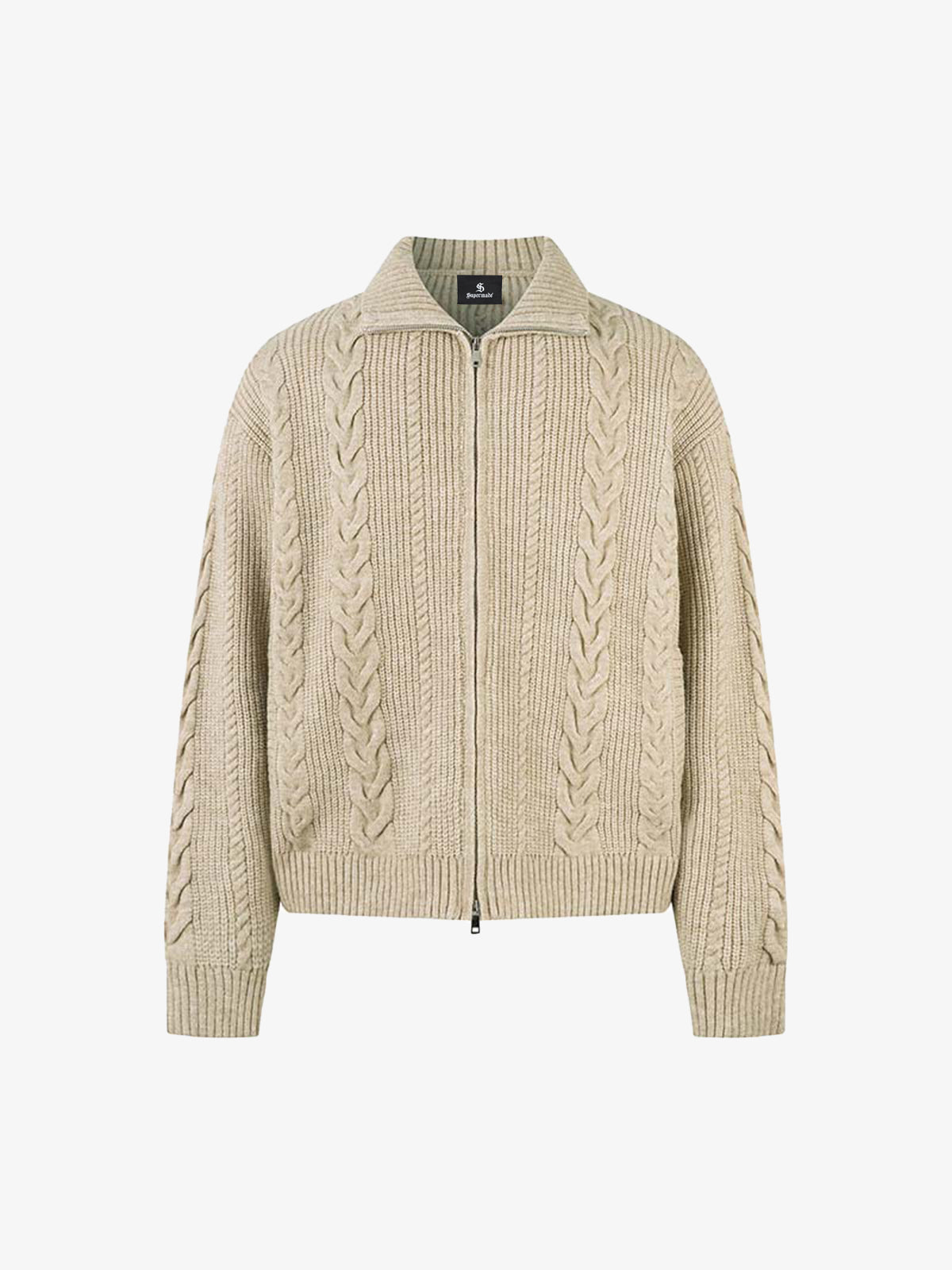 Maglione in Maglia Vintage Floreale con Zip 'Wheat Ear' — Vista 2