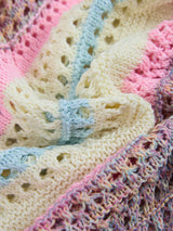 Polo Crochet a Righe Pastello a Maniche Corte — Vista 11