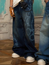 Jeans Baggy Retrò con Motivo 'Thorn & Key' — Vista 4