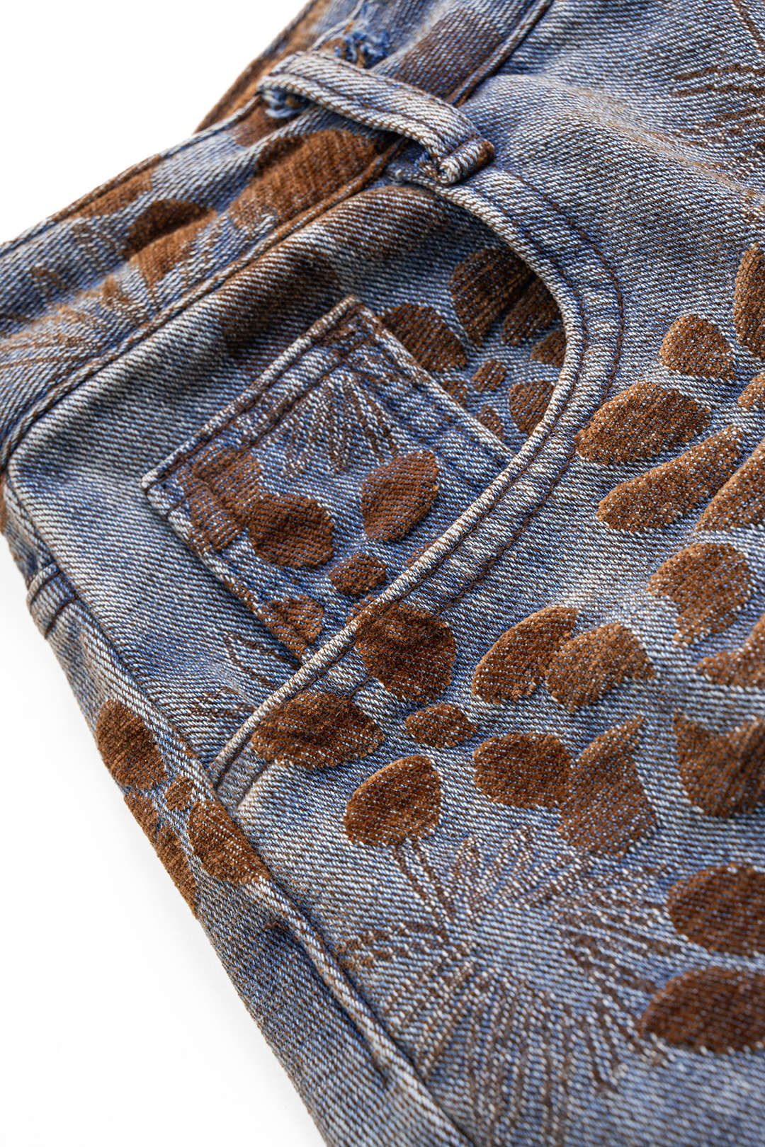Jeans Baggy a Vita Alta con Stampa Floreale