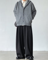 Pantaloni con pinces a gamba larga in misto lana