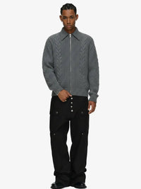 Maglione in Maglia Vintage Floreale con Zip 'Wheat Ear' — Vista 4