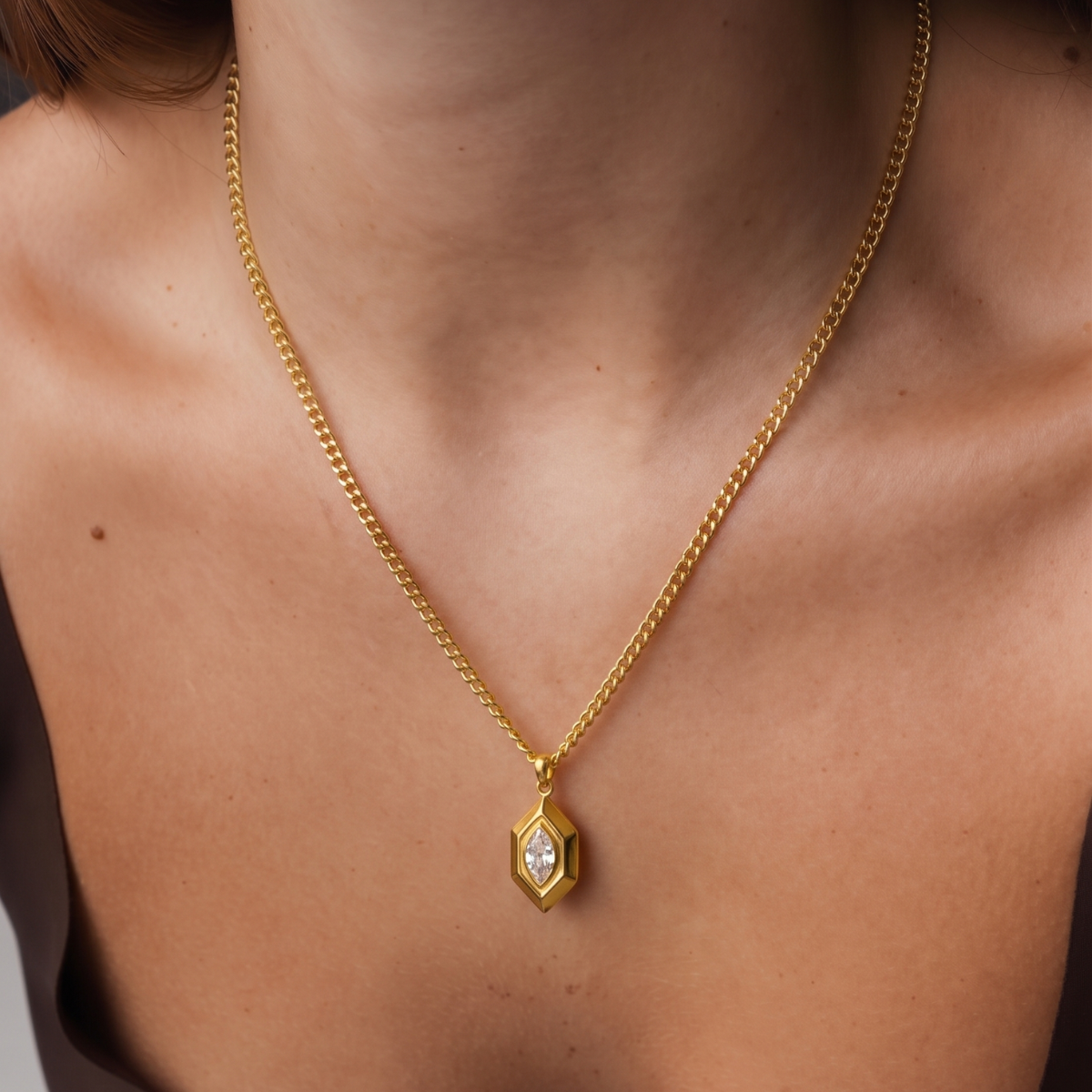 Collana Vertex – Acciaio Inox Dorato