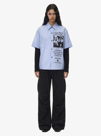 Camicia a Righe con Illustrazione Vintage Doppio Strato — Vista 8