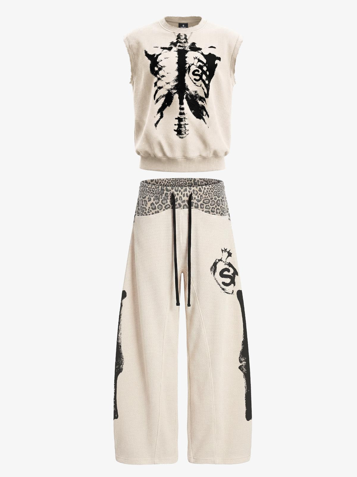 Completo Smanicato con Grafica Scheletro