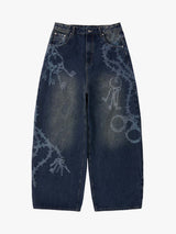 Jeans Baggy Retrò con Motivo 'Thorn & Key' — Vista 3