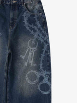 Jeans Baggy Retrò con Motivo 'Thorn & Key' — Vista 13