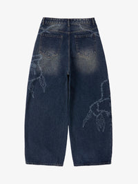 Jeans Baggy Retrò con Motivo 'Thorn & Key' — Vista 15