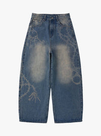 Jeans Baggy Retrò con Motivo 'Thorn & Key' — Vista 2