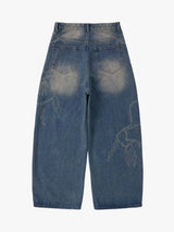 Jeans Baggy Retrò con Motivo 'Thorn & Key' — Vista 14