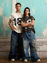 Jeans Baggy Retrò con Motivo 'Thorn & Key' — Vista 8