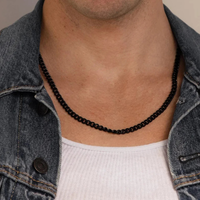 Collana da uomo in acciaio inox con catena cubana moderna