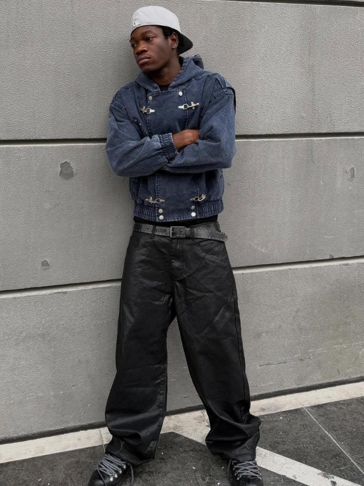 Giacca in Denim con Alamari — Vista 2