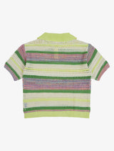 Polo Crochet a Righe Pastello a Maniche Corte — Vista 13
