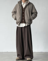 Pantaloni con pinces a gamba larga in misto lana