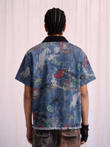 T-Shirt Graffiti Tie-Dye in Denim — Vista 3
