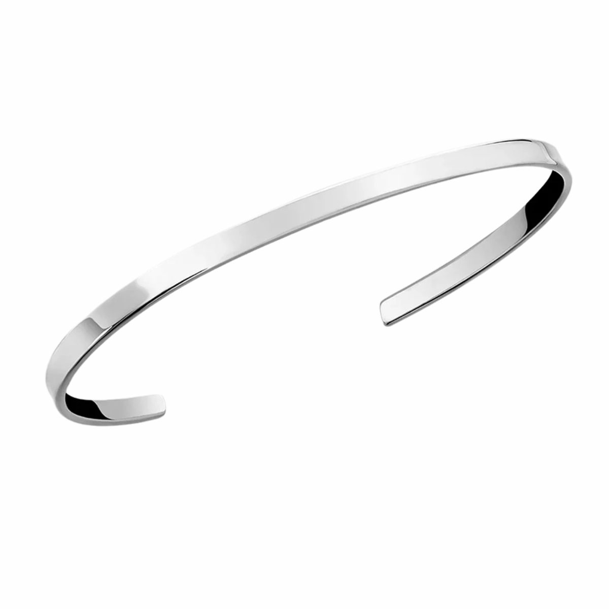 Bracciale aperto da uomo in acciaio inox minimalista