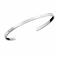 Bracciale aperto da uomo in acciaio inox minimalista