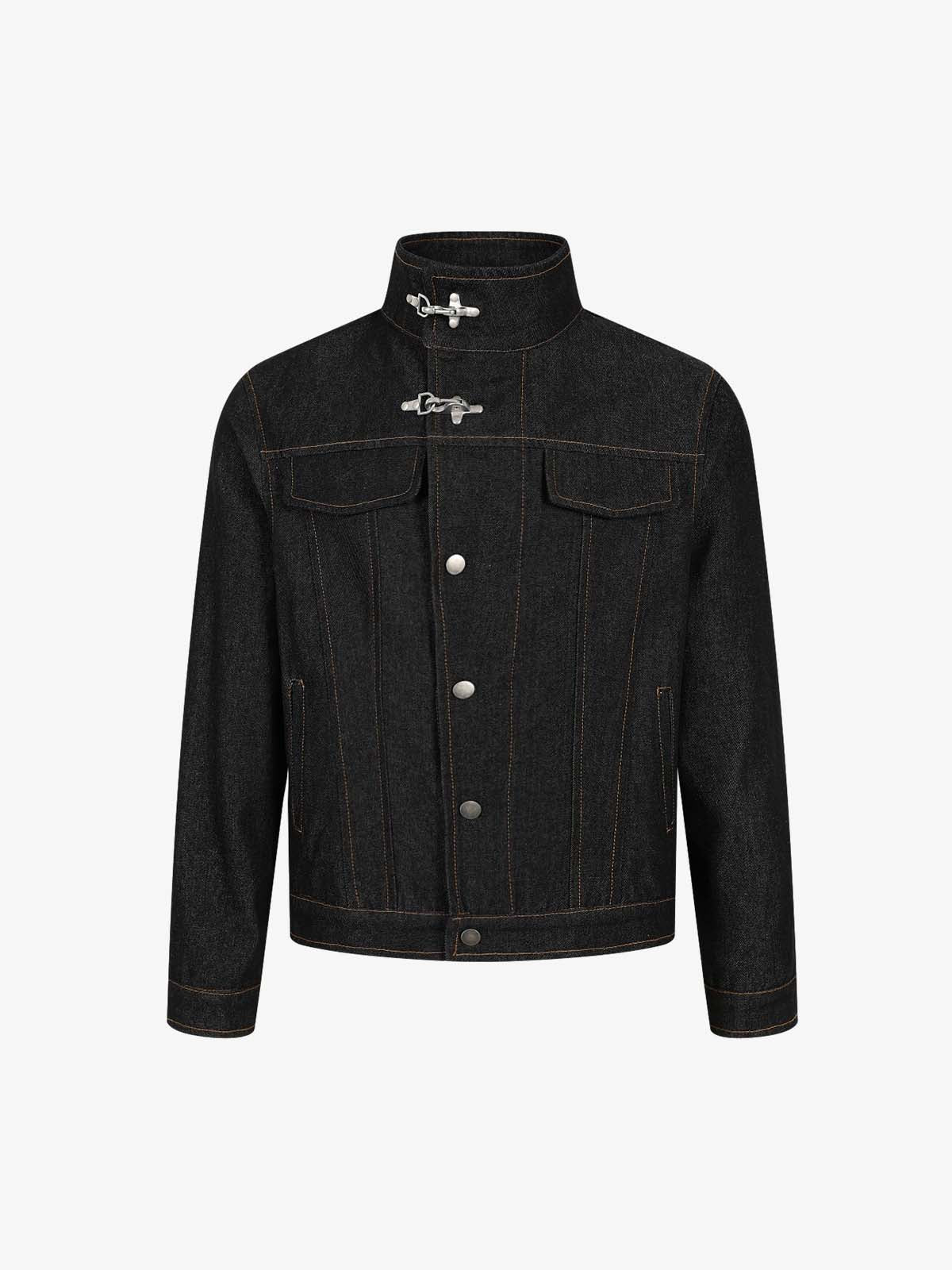 Giacca con Collo Alto in Denim 'Stand' — Dettaglio