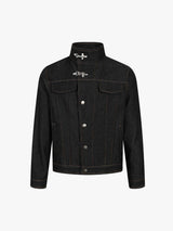 Giacca con Collo Alto in Denim 'Stand' — Dettaglio