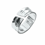 Anello da uomo largo regolabile in acciaio inox argento