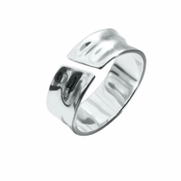 Anello da uomo largo regolabile in acciaio inox argento