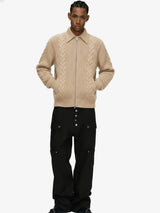 Maglione in Maglia Vintage Floreale con Zip 'Wheat Ear' — Vista 5