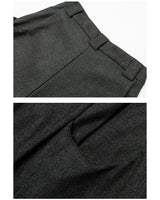 Pantaloni Wide-Leg con Pinces in Misto Lana