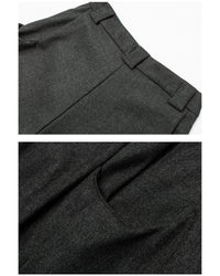 Pantaloni Wide-Leg con Pinces in Misto Lana