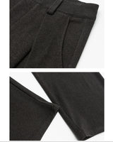 Pantaloni con pinces a gamba larga in misto lana