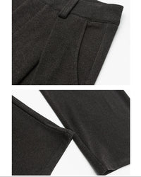 Pantaloni con pinces a gamba larga in misto lana
