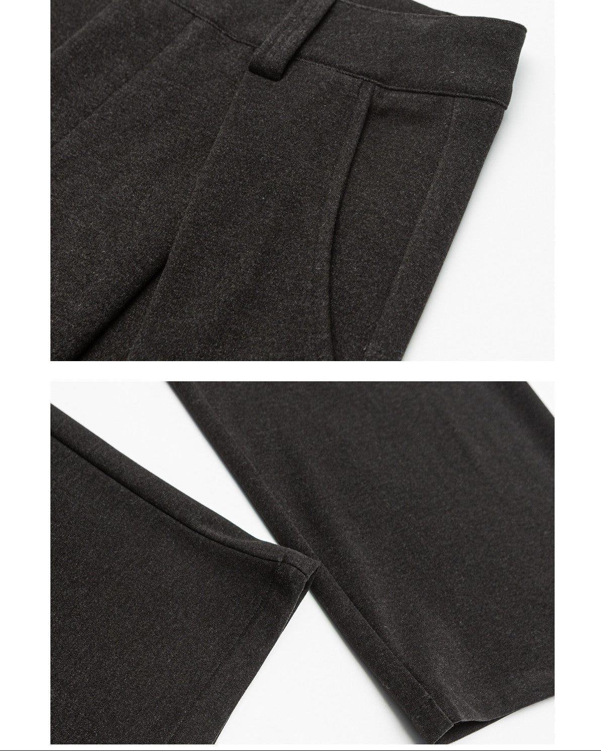 Pantaloni con pinces a gamba larga in misto lana