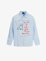 Camicia a Righe con Grafica Graffiti — Vista 4