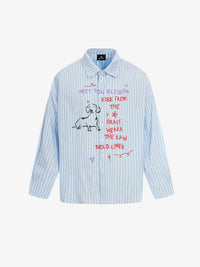 Camicia a Righe con Grafica Graffiti — Vista 4