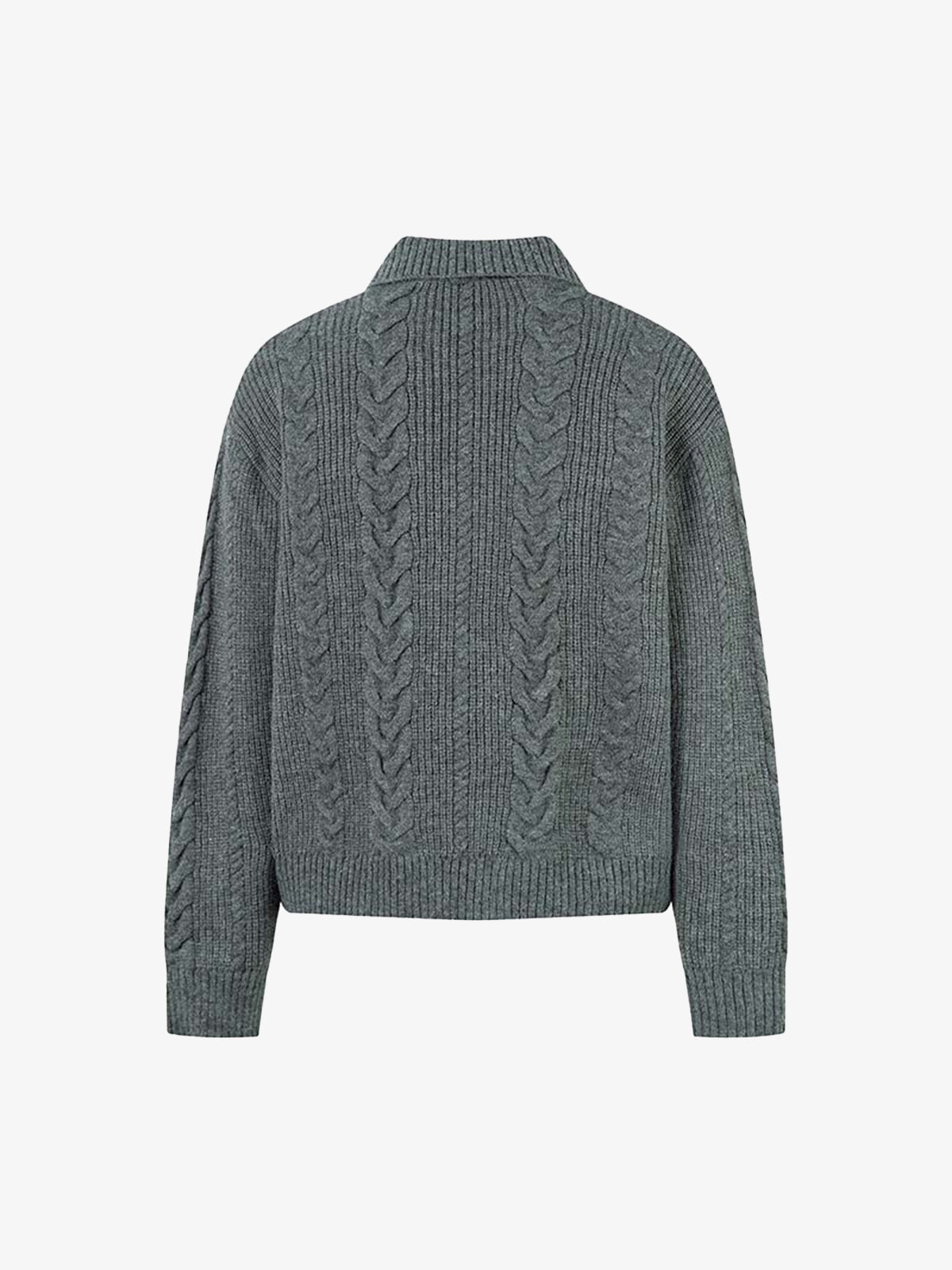 Maglione in Maglia Vintage Floreale con Zip 'Wheat Ear' — Vista 8