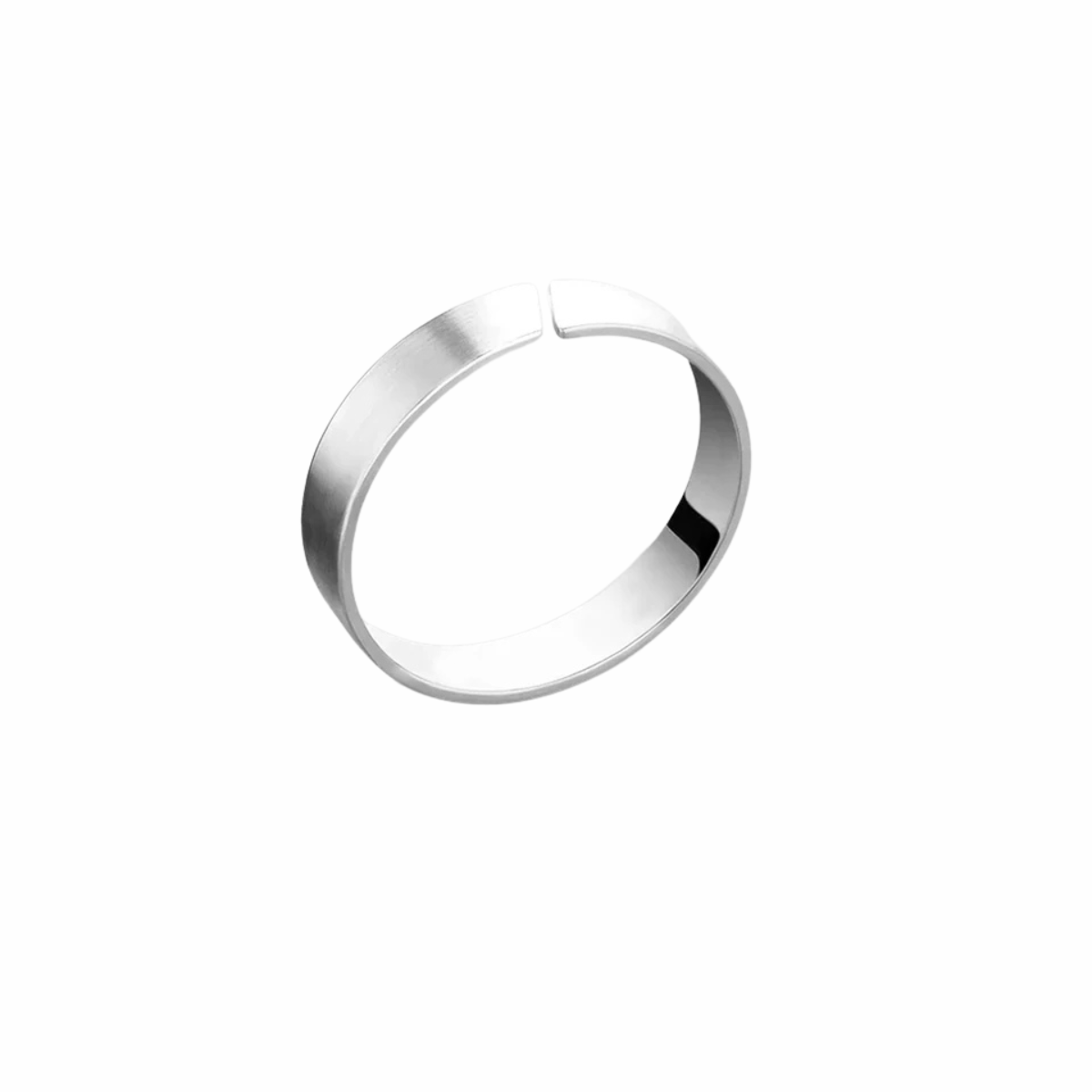 Anello classico da uomo regolabile in acciaio inox argento