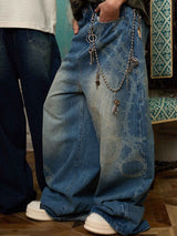 Jeans Baggy Retrò con Motivo 'Thorn & Key' — Vista 5