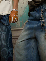 Jeans Baggy Retrò con Motivo 'Thorn & Key' — Vista 12