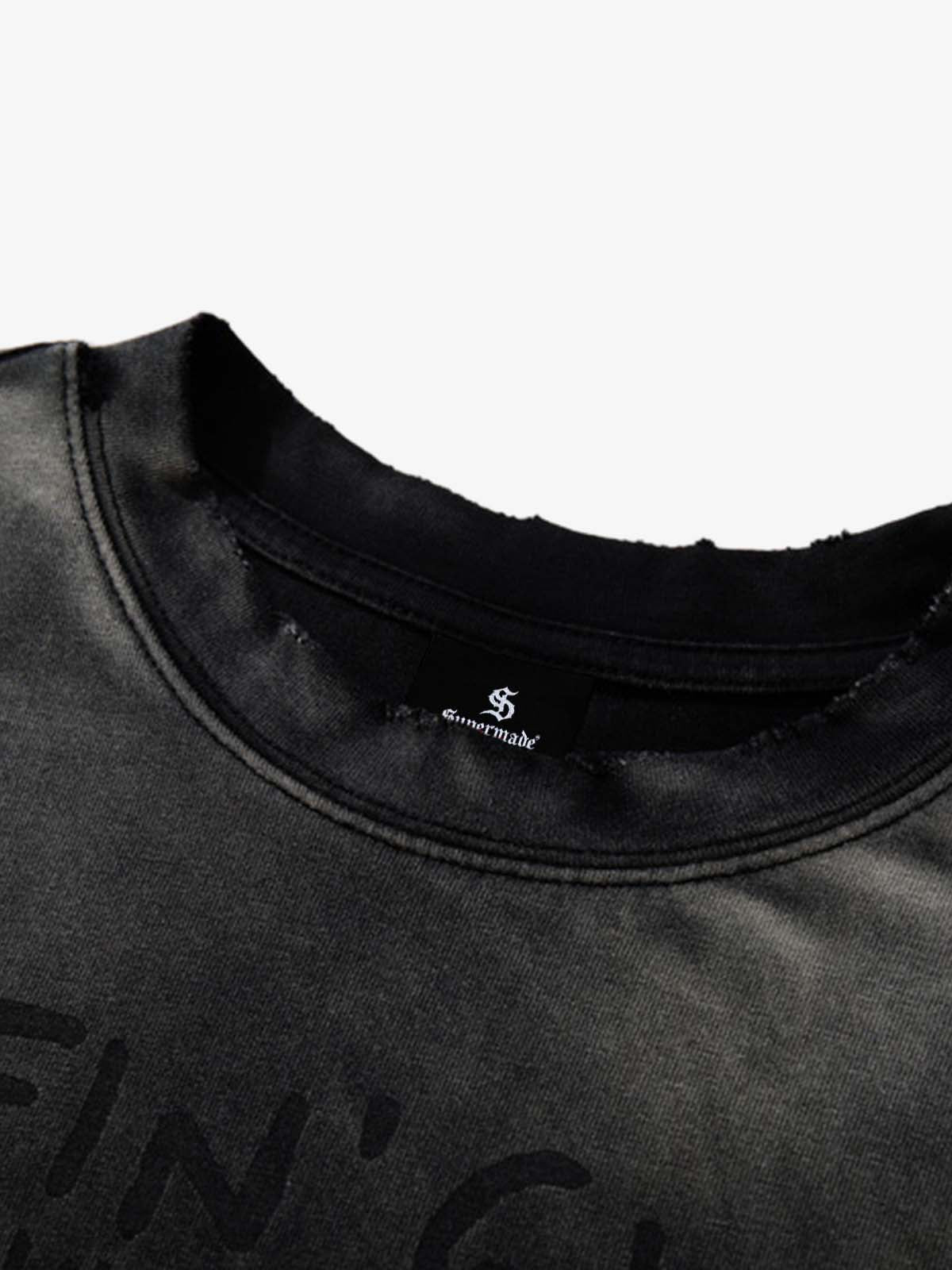 T-Shirt con Grafica Washed in Cotone con Stampa — Vista 9