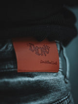 Jeans Baggy in Denim — Nero Grigio — Vista 3