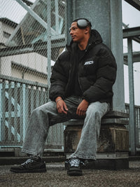 Jeans Baggy in Denim — Nero Grigio — Vista 2
