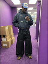 Giacca in Denim con Alamari — Vista 4